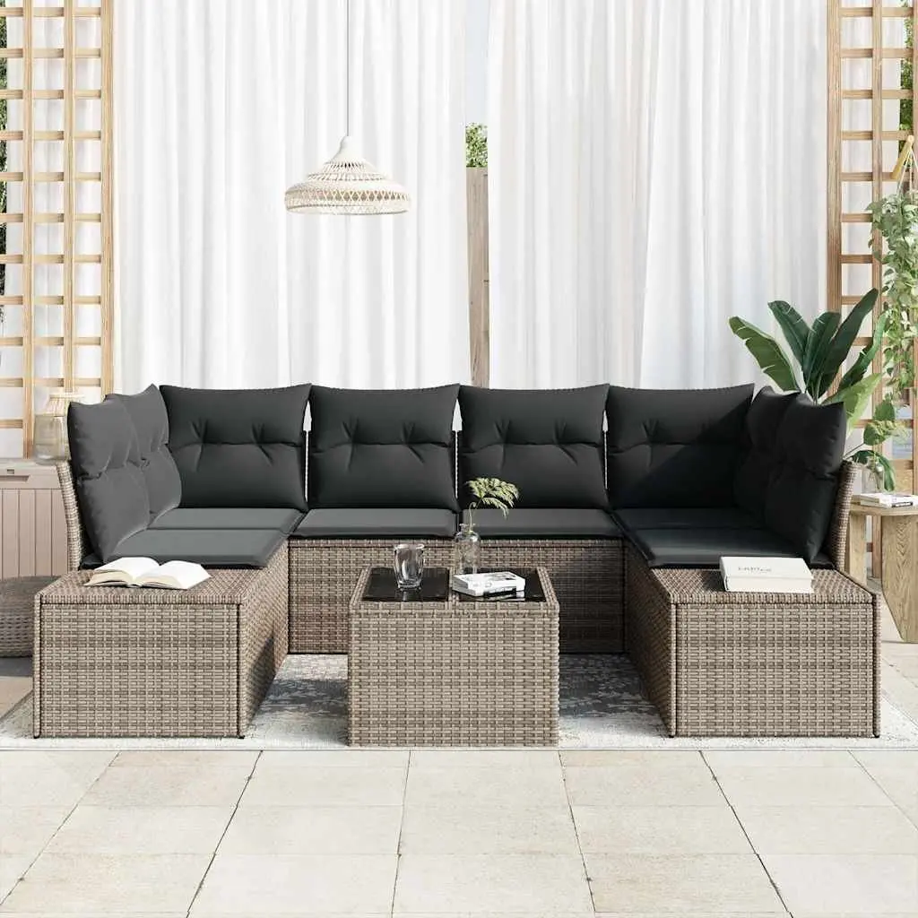 Grey 8 Piece Outdoor Rattan Sofa Set