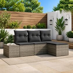 Specifications of the 4-Piece Garden Sofa Set - Grey Rattan