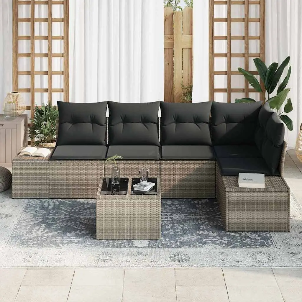 Modular Garden Sofa Set with Storage Light Grey Outdoor Furniture Patio Lounger