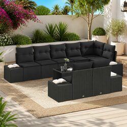 Specifications of Black Poly Rattan Garden Sofa Set