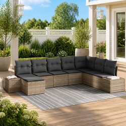 Specifications of 8-Piece Grey Modular Garden Sofa Set