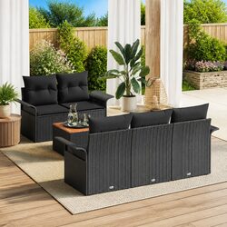 Specs of 6-Piece Modular Garden Sofa Set in Black