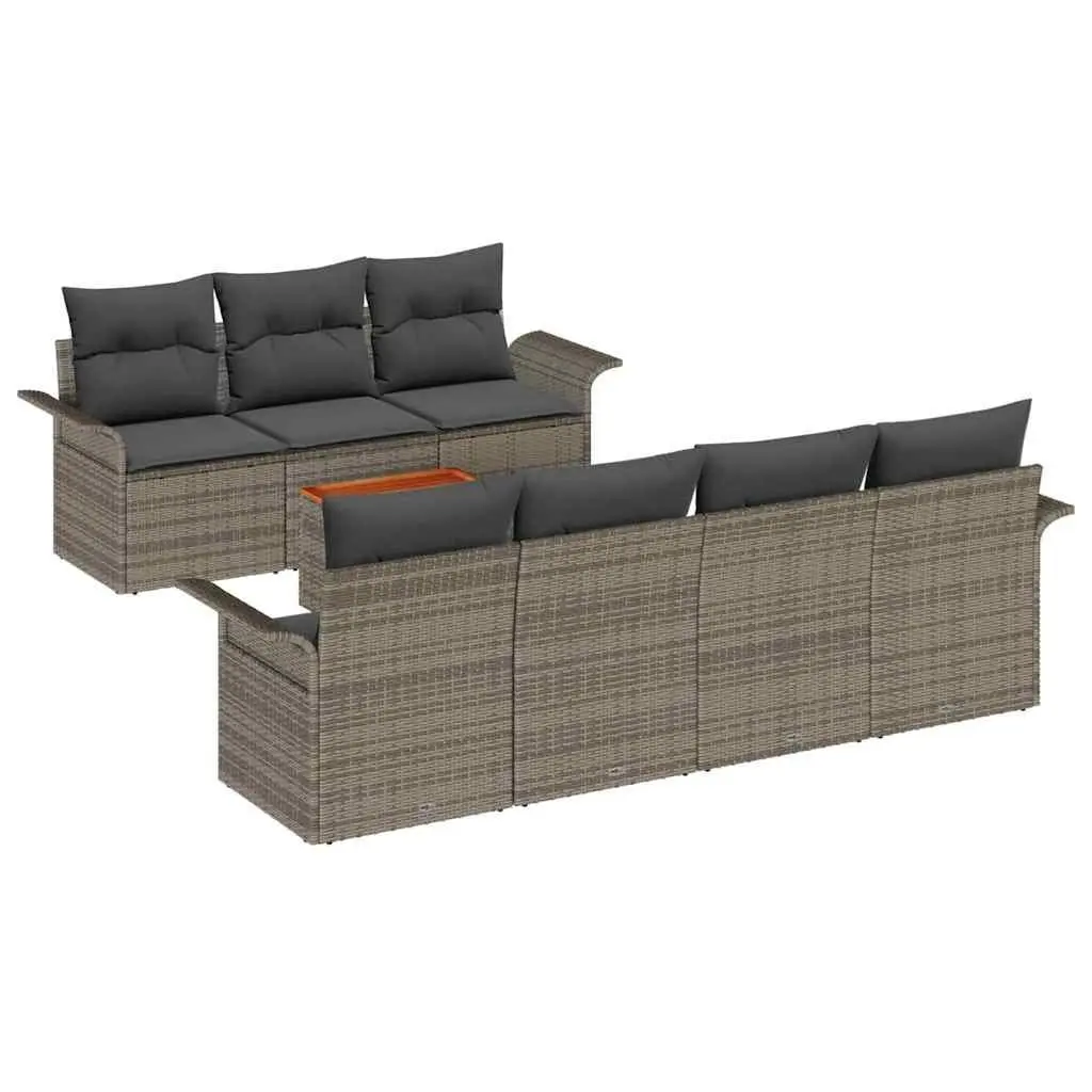 Garden Sofa Set 8 Piece Modular Outdoor Seating with Storage Bag Grey
