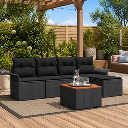 Specifications for Black Modular Garden Sofa Set – 6 Pieces