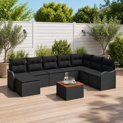 Specifications of Modular Garden Sofa Set: 9 Pieces in Black