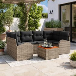 Modular Garden Sofa Set Specifications: 7 Pieces, Grey