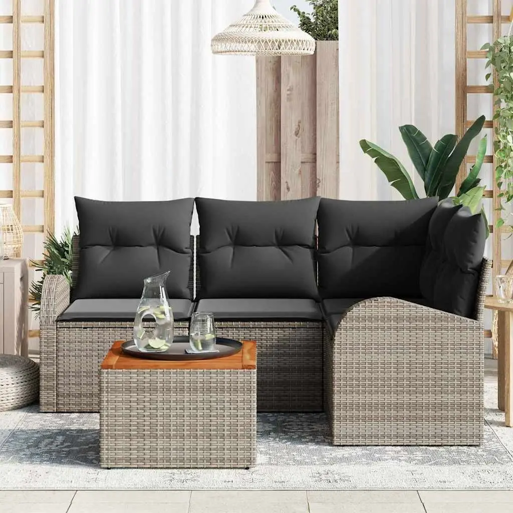 Garden Sofa Set 5 Piece Outdoor Furniture Modular Seating with Storage Table