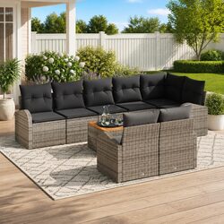 Specifications for 9-Piece Outdoor Sofa Set in Grey