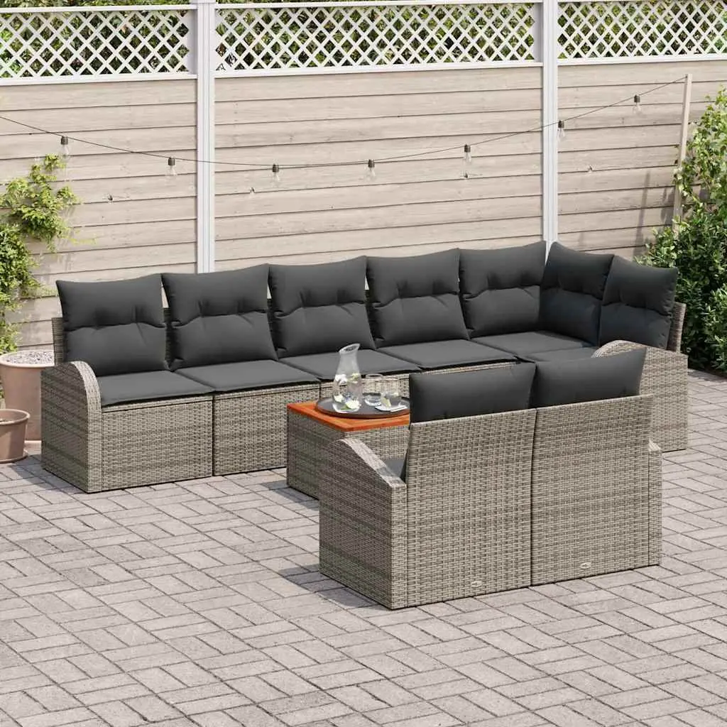 9-Piece Outdoor Sofa Set in Grey