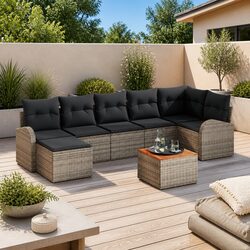 8 Piece Modular Garden Sofa Set: Dimensions & Specs