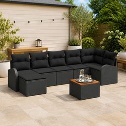 Specifications of Black 8-Piece Modular Garden Sofa Set