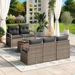 Specifications for 6-Piece Grey Modular Outdoor Sofa Set