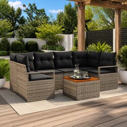 7-Piece Modular Garden Sofa Set: Dimensions and Materials