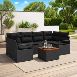Specifications of 7-Piece Black Modular Garden Sofa Set
