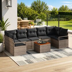 Specifications of 8-Piece Modular Sofa Set in Grey