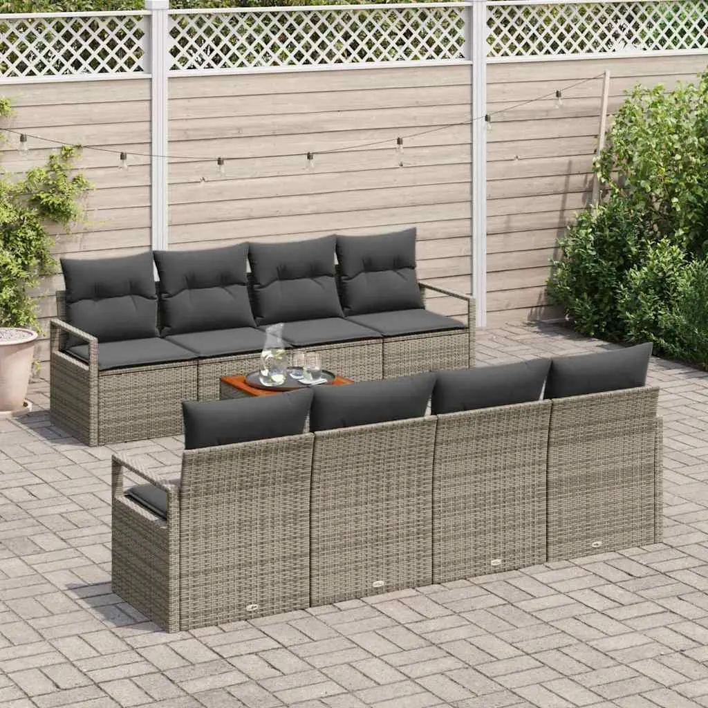 9-Piece Modular Grey Sofa Set