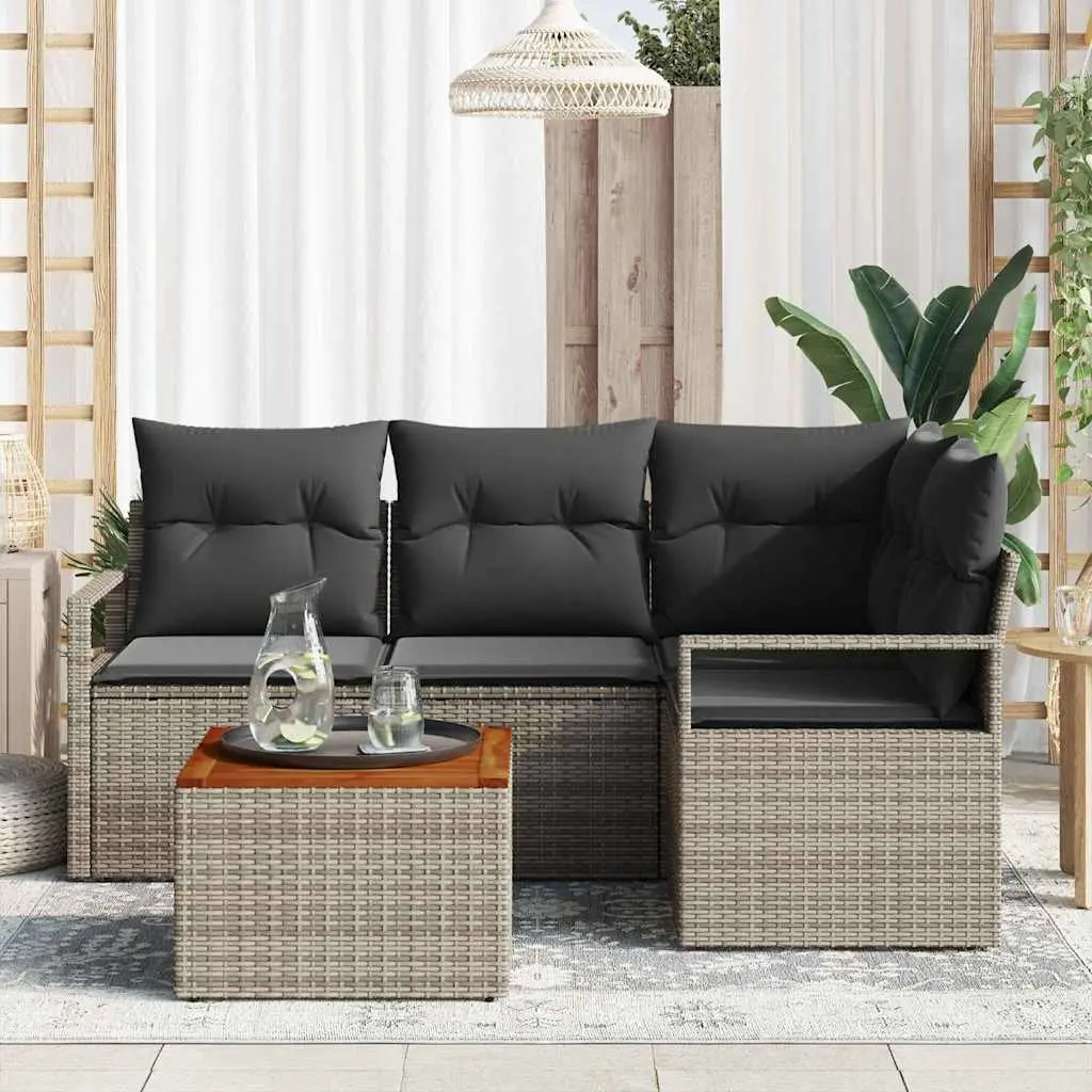 5-Piece Grey Modular Garden Sofa Set