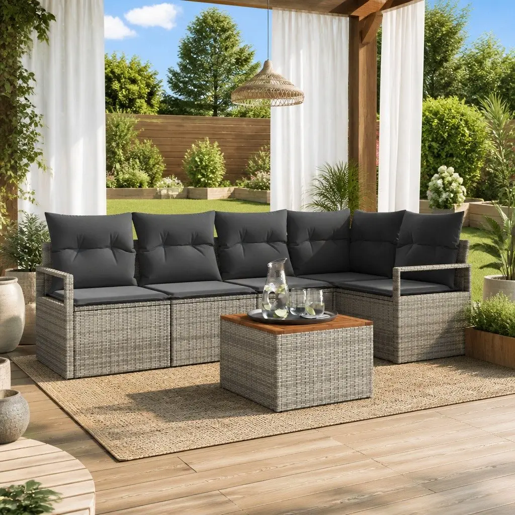 Modular Garden Sofa Set for Outdoor Use 6 Piece Grey
