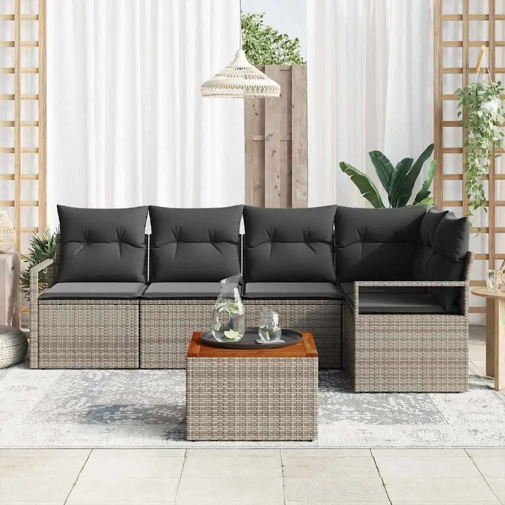 Modular Garden Sofa Set for Outdoor Use 6 Piece Grey