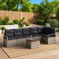 Specifications of 7-Piece Grey Modular Garden Sofa Set