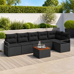 7 Piece Modular Garden Sofa Set with Detailed Specs