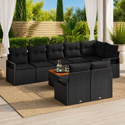 Outdoor Garden Sofa Set 9 Piece Modular Rattan Patio Furniture with Storage Bag