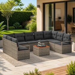 Specifications for a 10-Piece Modular Garden Sofa Set