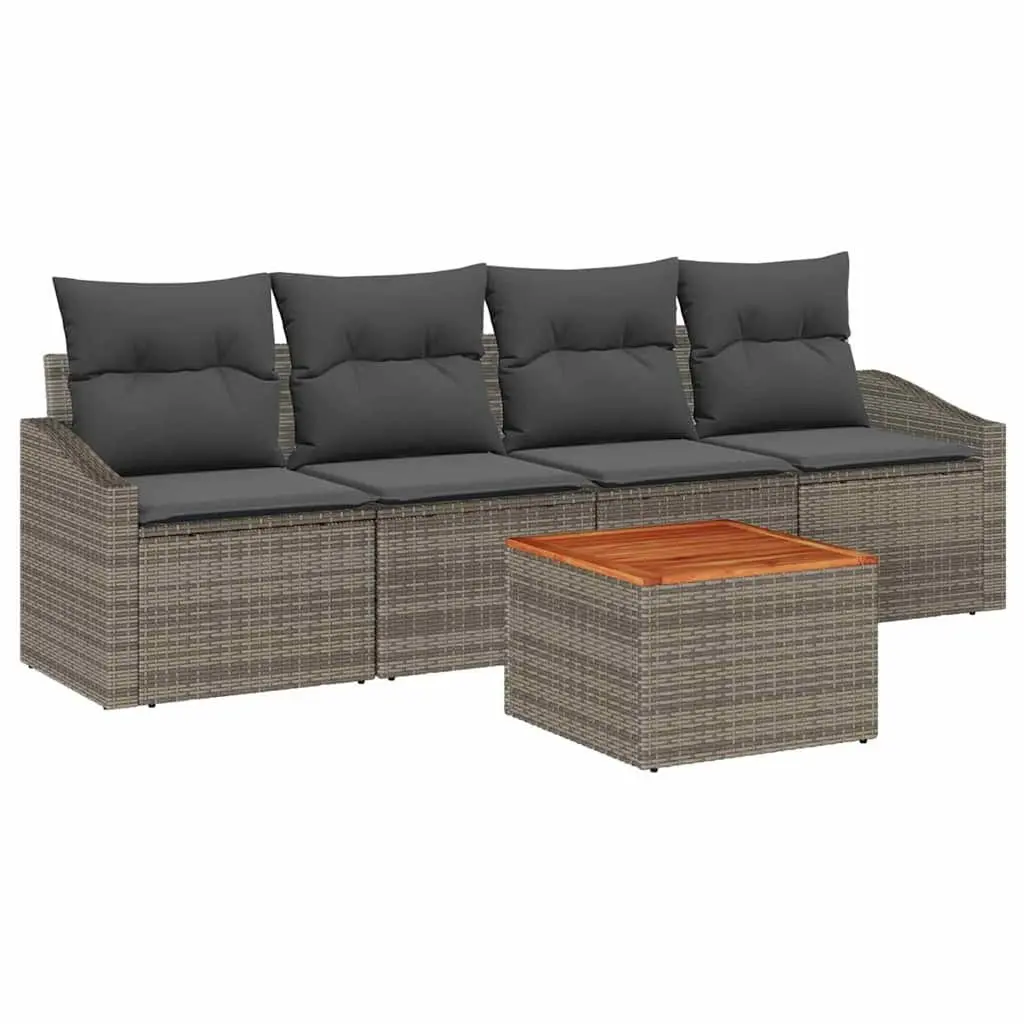 Garden Sofa Set Outdoor 5 Piece Modular Poly Rattan Seating