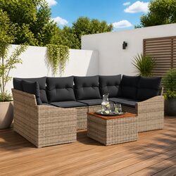 Specifications of 7-Piece Modular Grey Outdoor Sofa Set