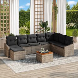 Specifications of 9-Piece Grey Outdoor Sofa Set