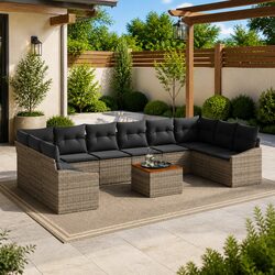 Specifications of Modular 11-Piece Garden Sofa Set in Grey