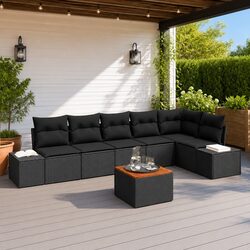 7-Piece Outdoor Garden Sofa Set with Storage Modular Patio Furniture Sectional