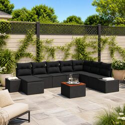 Specifications of 9-Piece Black Garden Sofa Set