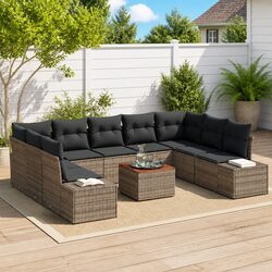 10-Piece Modular Sectional Outdoor Sofa Set – Grey