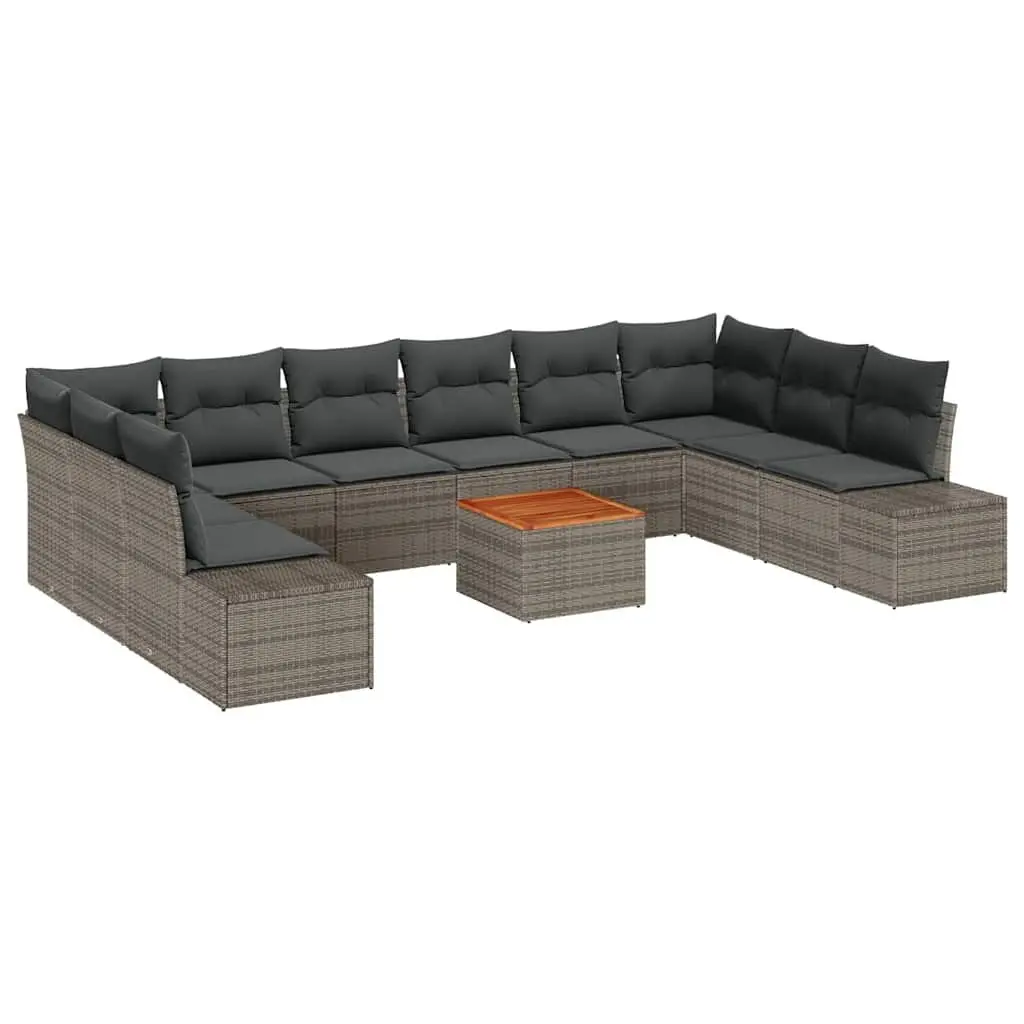 Outdoor Sofa Set 11 Piece Modular Furniture for Patio and Garden Grey