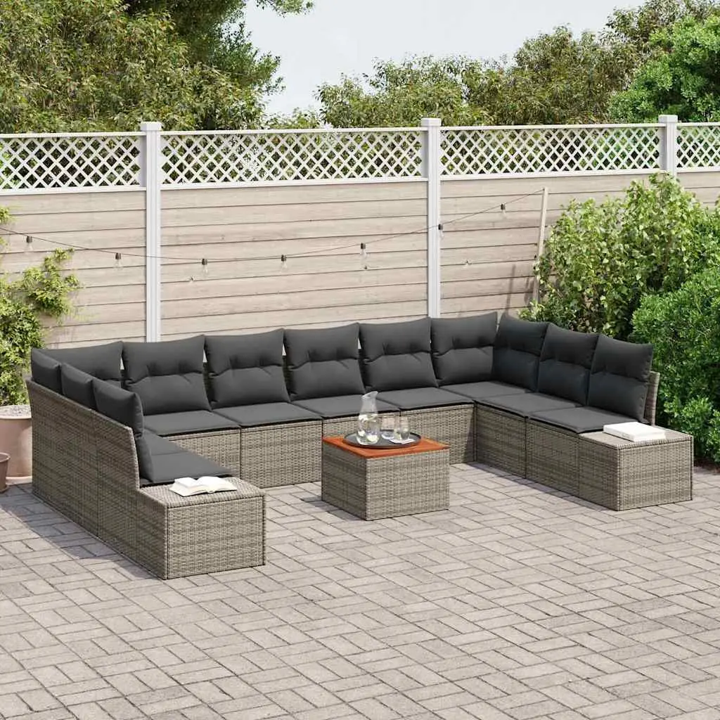 Outdoor Sofa Set 11 Piece Modular Furniture for Patio and Garden Grey