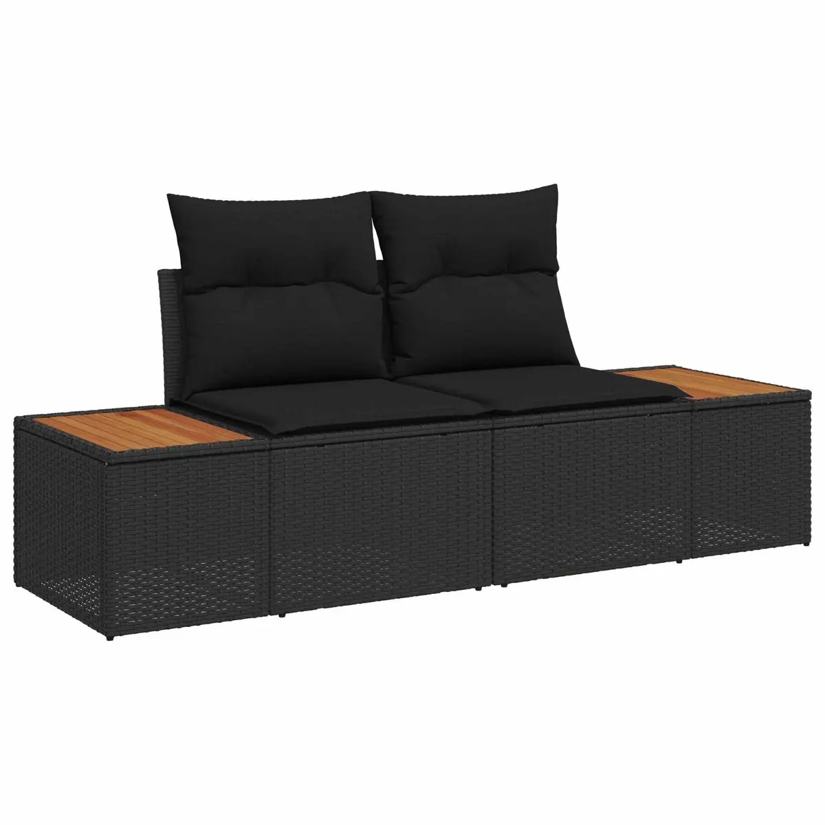 Outdoor Garden Sofa Set 9 Pieces Modular Patio Furniture Black Poly Rattan