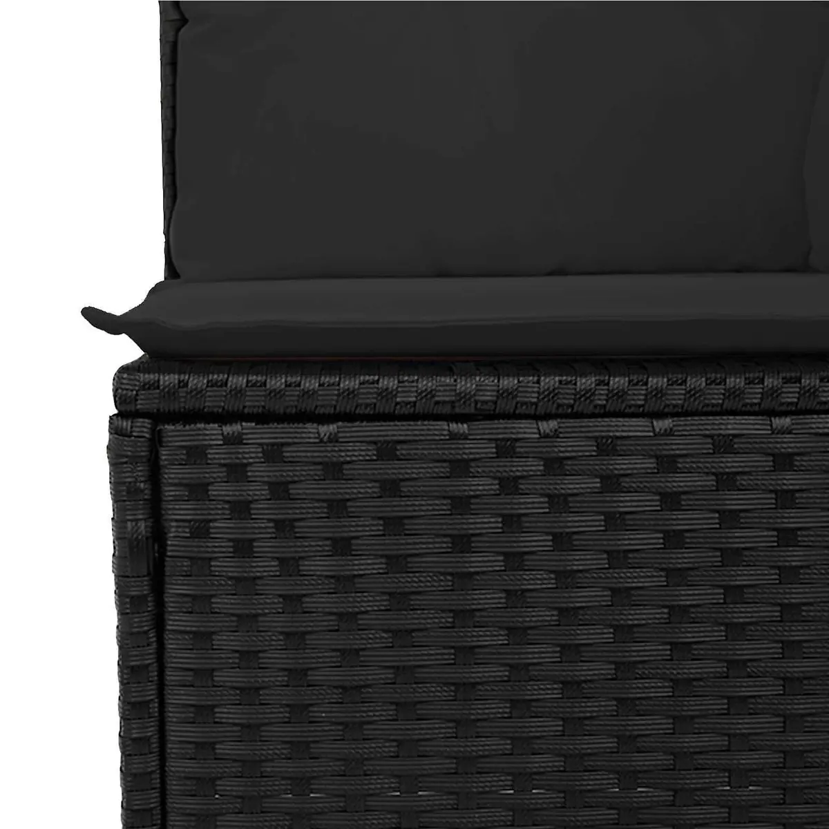 Outdoor Garden Sofa Set 9 Pieces Modular Patio Furniture Black Poly Rattan