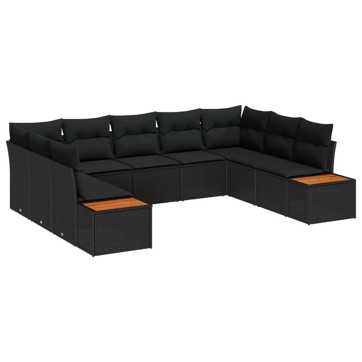 5 Piece Modular Garden Sofa Set Black