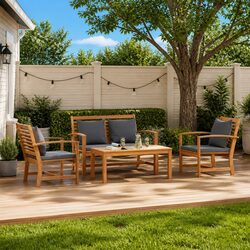 Detailed Specs for 4-Piece Garden Sofa Set in Brown
