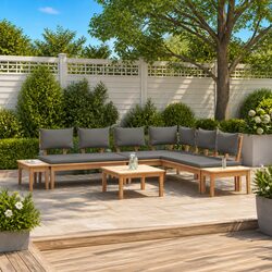 3-Piece Garden Sofa Set Modern Outdoor Patio Furniture Lounge Seating Terrace