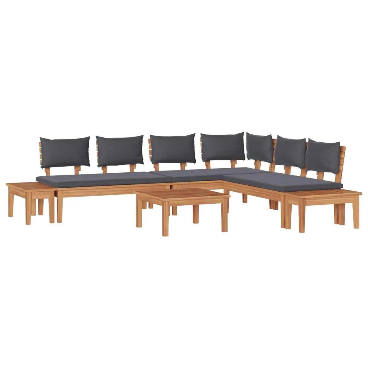 Garden Sofa Set Outdoor Lounge Seating 3 Piece Brown and Grey