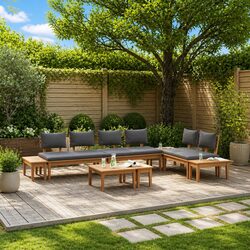 Specifications of 5-Piece Outdoor Sofa Set in Brown Grey
