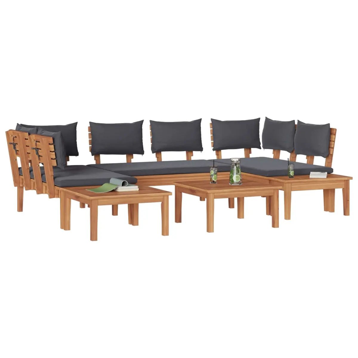 4 Piece Outdoor Garden Sofa Set Patio Seating Furniture Brown Grey