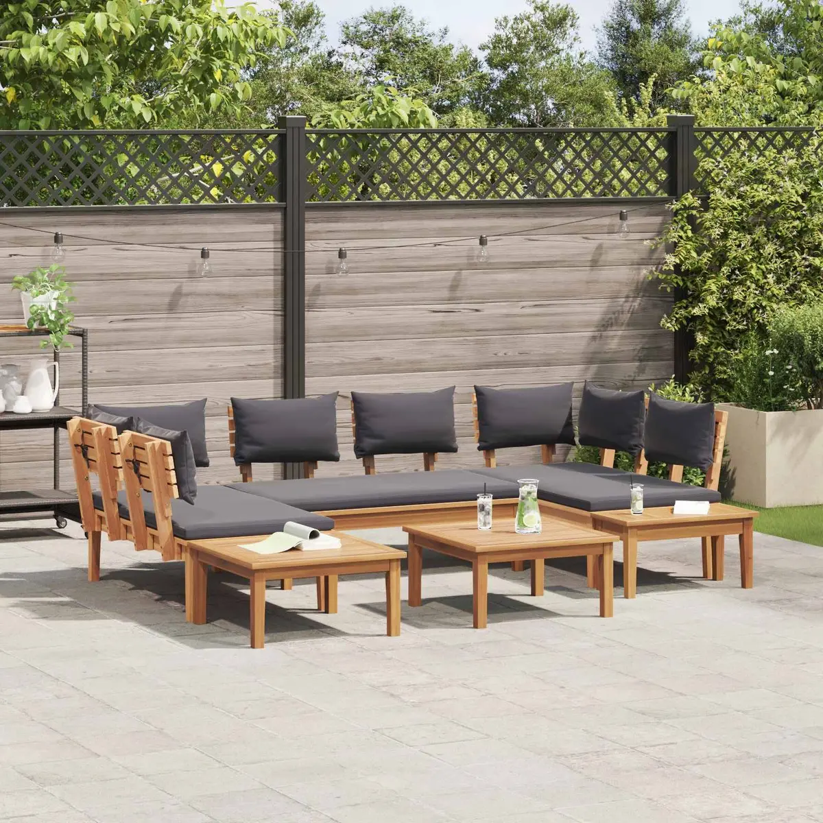 4 Piece Outdoor Garden Sofa Set Patio Seating Furniture Brown Grey