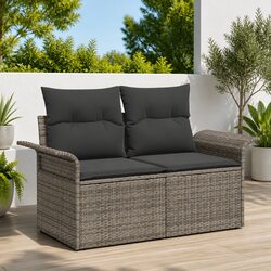6-Piece Garden Sofa Set: Grey Poly Rattan Furniture