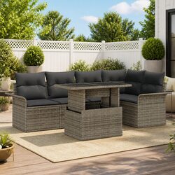 Specifications for 6-Piece Grey Modular Garden Sofa Set
