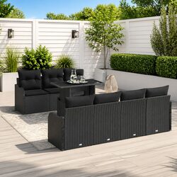 Specifications for 8-Piece Black Poly Rattan Modular Sofa Set