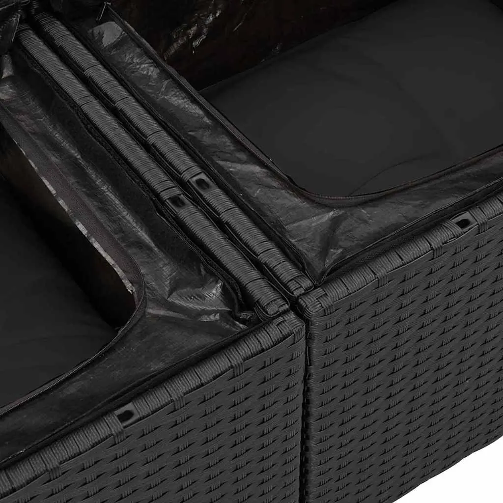 Outdoor Garden Sofa Set 7 Piece Modular Seating with Cushion Footstool Table