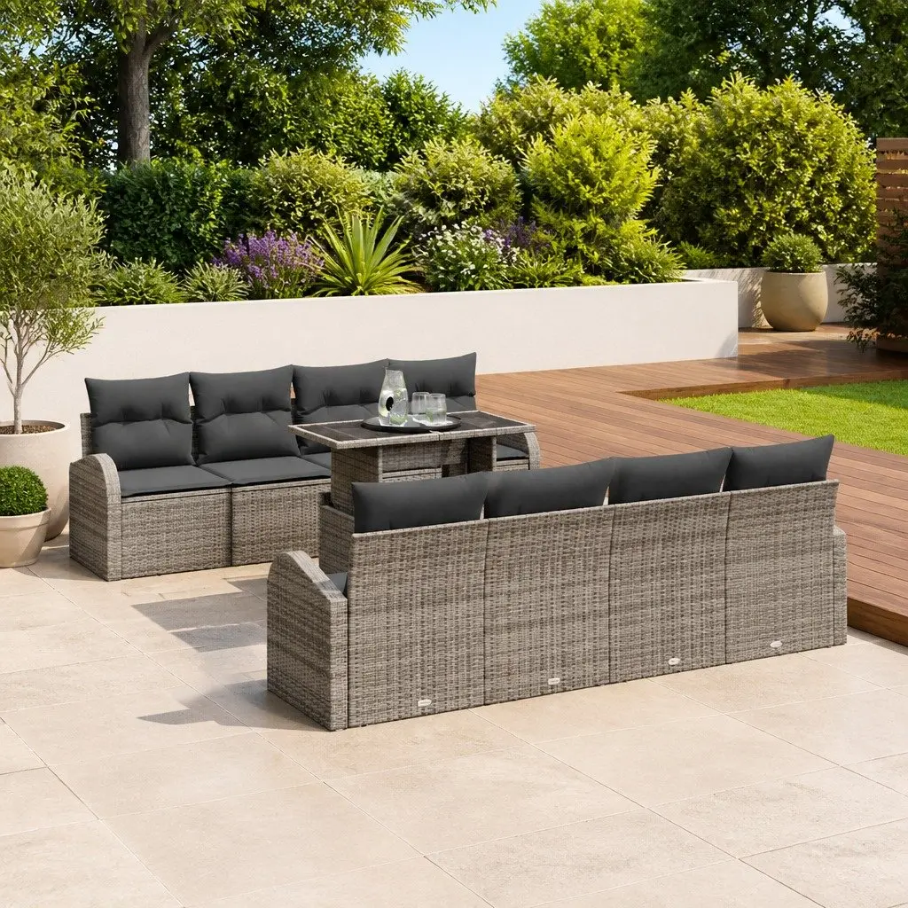 9-Piece Garden Sofa Set with Cushions